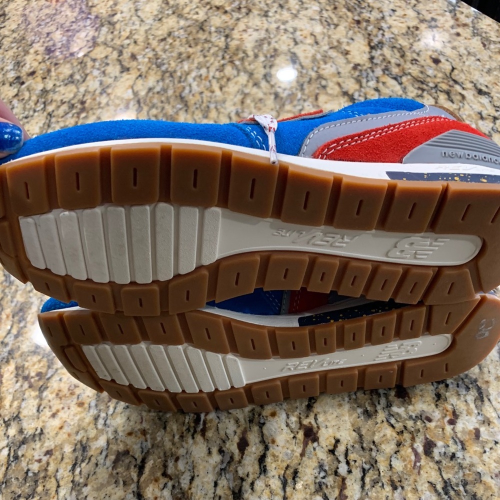 New Balance 996 Blue Red Suede Sneakers - Picture 3 of 9